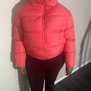 Melon puffer coat